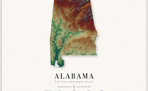 Alabama Elevation Map
