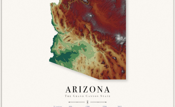 Arizona elevation map