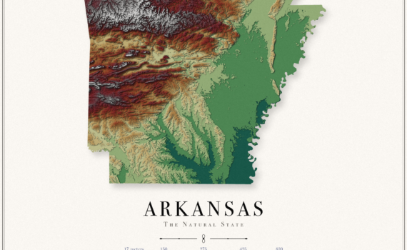 Arkansas Elevation Map