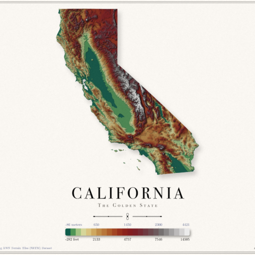 California Elevation Map