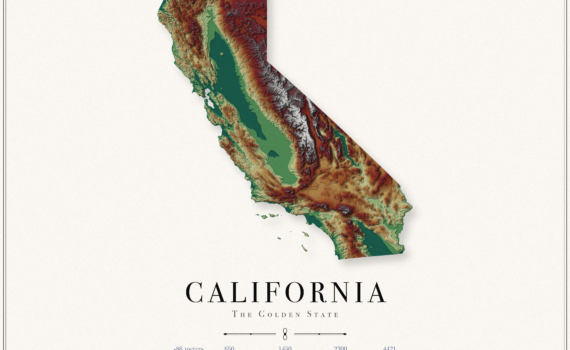 California Elevation Map