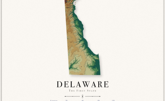Delaware elevation map