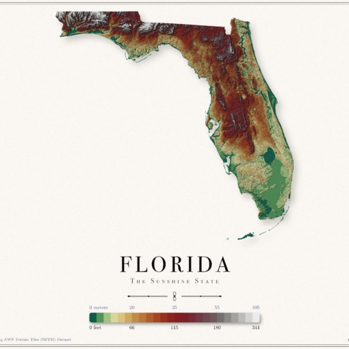 Florida Elevation Map