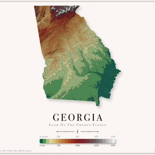Georgia Elevation Map