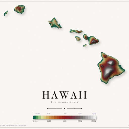 Hawaii Elevation Map