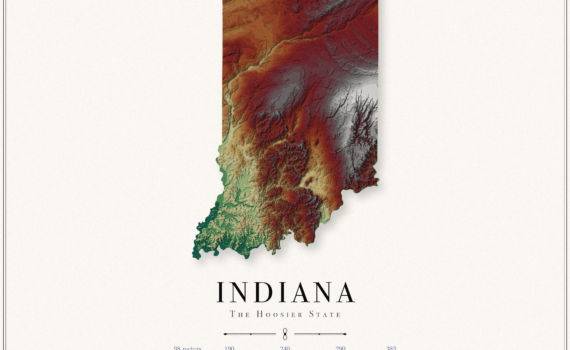 Indiana Elevation Map