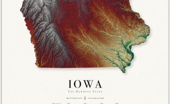 Iowa Elevation Map