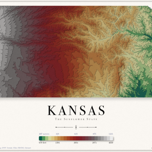 Kansas Elevation Map