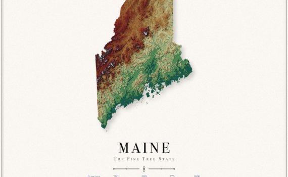 Maine Elevation Map