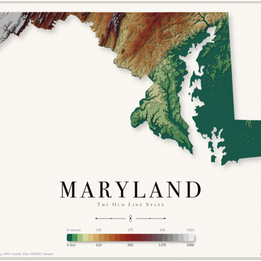Maryland Elevation Map