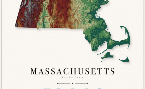 Massachusetts Elevation Map