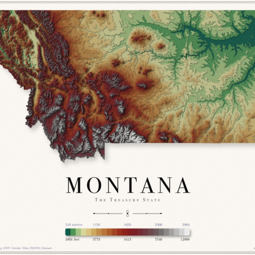 Montana Elevation Map