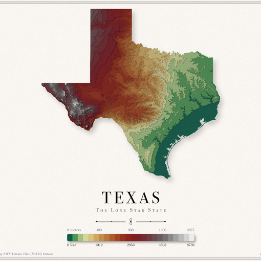 Texas Elevation Map