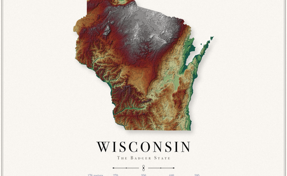 Wisconsin Elevation Map