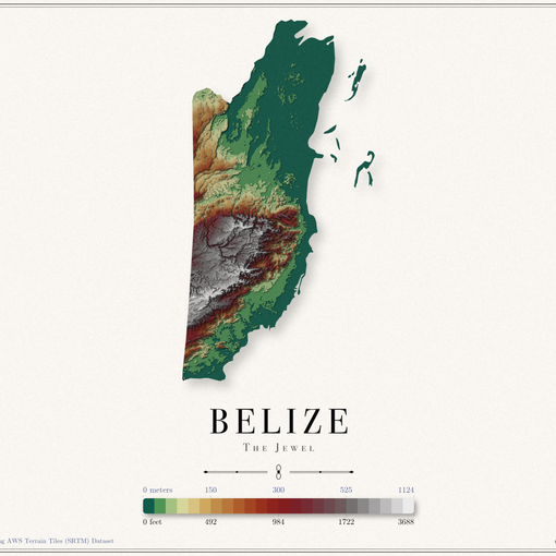 Belize Elevation Map