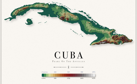 Cuba Elevation Map