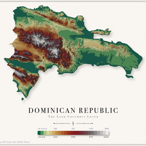 Dominican Republic Elevation Map