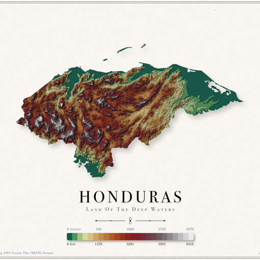 Honduras Elevation Map