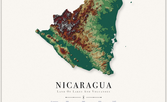 Nicaragua Elevation Map