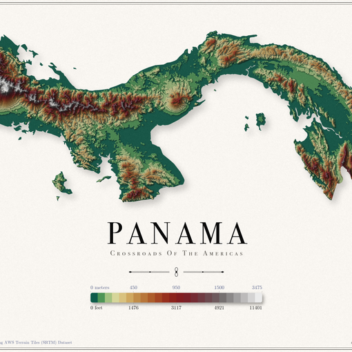 Panama Elevation Map