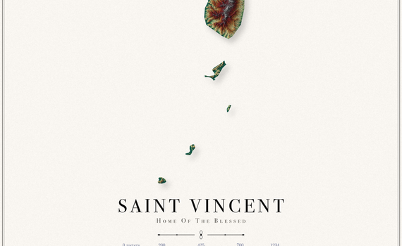 Saint Vincent Elevation Map