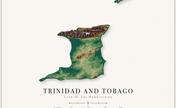 Trinidad and Tobago Elevation Map