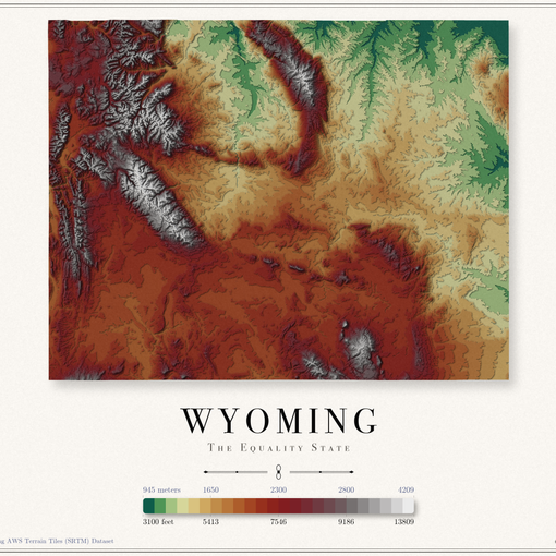 Wyoming Elevation Map