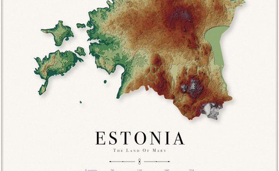 Estonia Elevation Map
