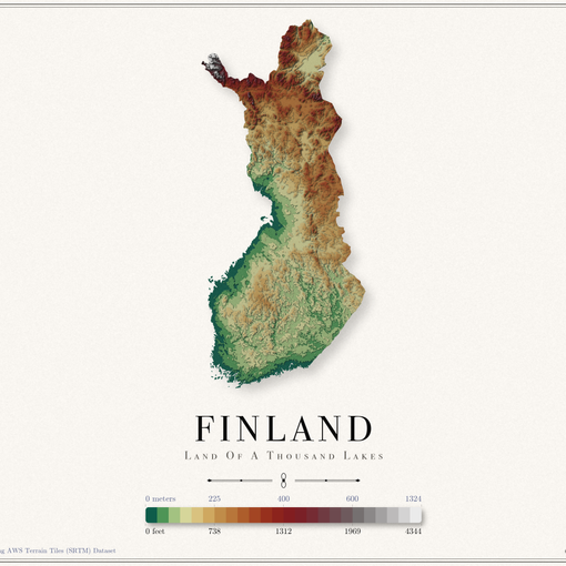 Finland Elevation Map