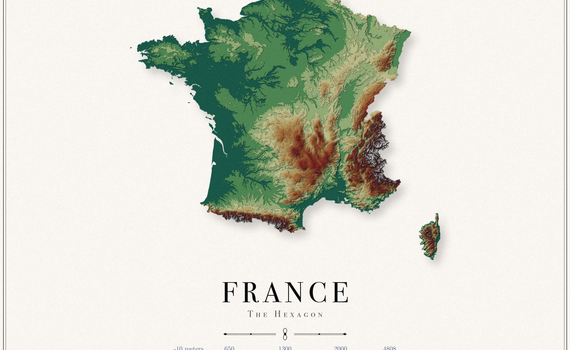 France Elevation Map